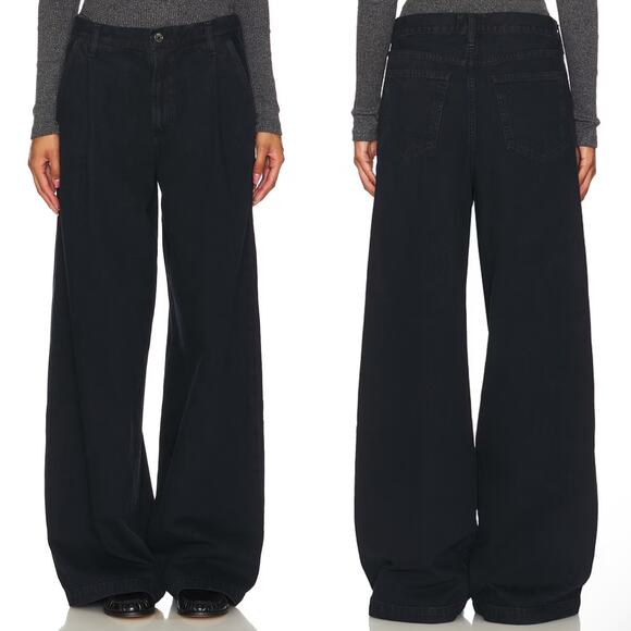 Agolde Denim - NWT Agolde Ellis Wide Leg Jeans in Crushed Black Size 24